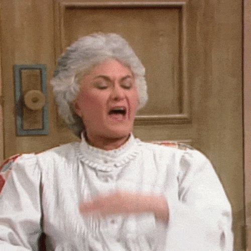 Older woman gesturing emphatically with her hand