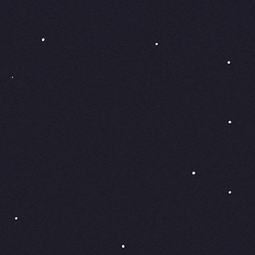 A cartoon full moon with a sleepy face shrinks into a crescent in a starry sky.