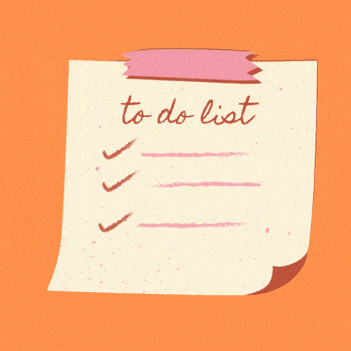 Illustrated checklist titled “to do list”